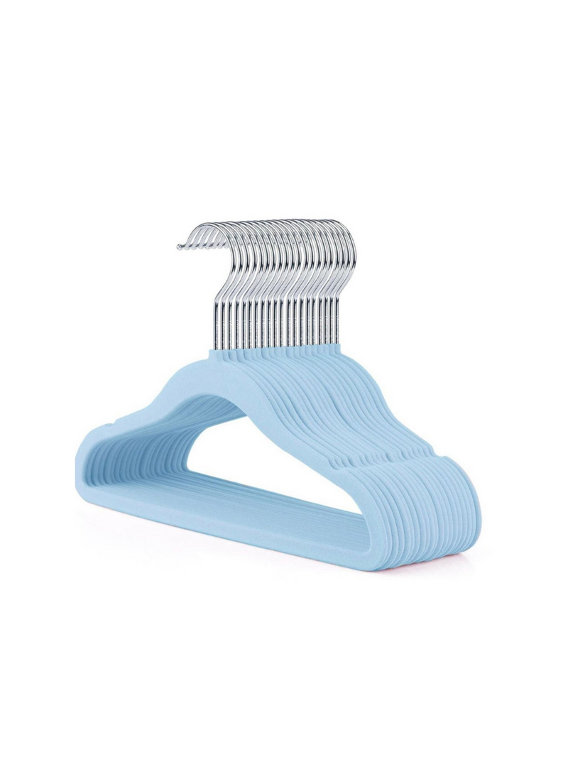 Cabide de Veludo Infantil Azul